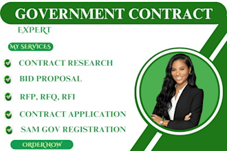 write winning bid proposal,rfp, rfq, rfi, grant proposal for government contract