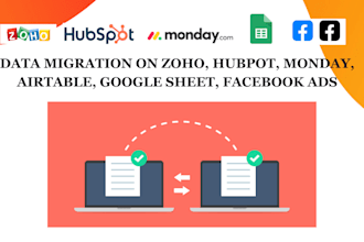 data migration on zoho crm hubspot monday airtable google sheet facebook ads