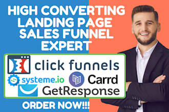carrd tilda landing page getresponse systeme io sales funnel clickfunnel website