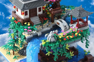 do a constructional lego implement lego model lego set with manual instruction