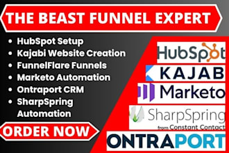 setup hubspot marketing hub kajabi funnelflare marketo ontraport sharpspring vwo