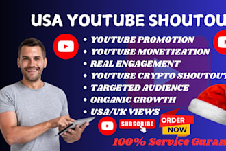 do youtube shoutout,promote video,crypto, SEO to active USA UK audience,views