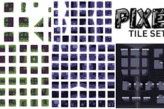 create pixel art background, tileset, tilemap, pixel gif, pixel animation