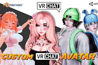 vrchat avatar design, vtuber anime model, lipsync, furry avatar, vseeface