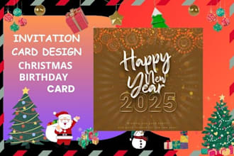 design invitation card, birthday, christmas new year card and wedding card