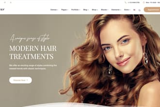 create wix spa website, hair extension, beauty salon, wix salon cosmetic website