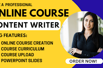 create online course content, course curriculum and course upload