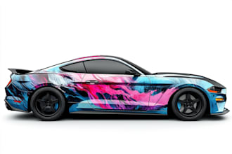 do racing, sports car wrap design, vehicle decals design