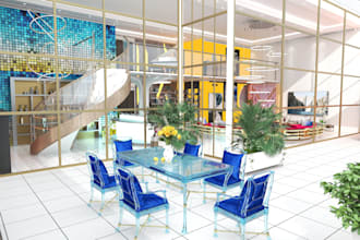 render 3d interior, interior design, 3d house, restaurant 3d workspace rendering