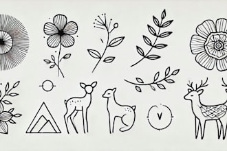 create minimalist line art tattoo with my style