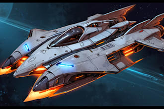 cerate concept art spaceship or vehicle design illustration