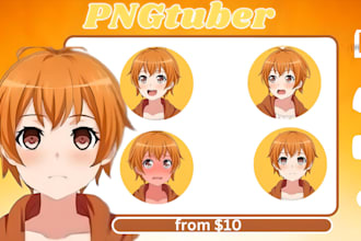 design png tuber live2d model rigging pngtuber vtuber pngtuber anime