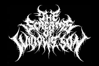 design death metal logo with texture and chrome effect