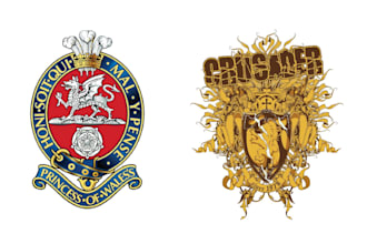 create amazing vintage coat of arms logo