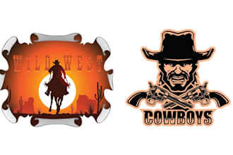 create unique vintage cowboy western logo