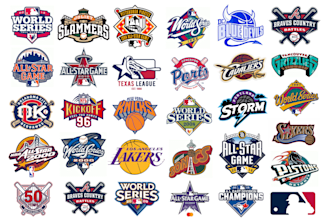 design custom nba, mlb, NFL, world series, parody logo with your name or brand