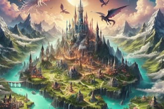 create a medieval or fantasy map art for you