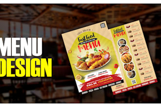 design modern and digital restaurant menu, brochure or flyer design