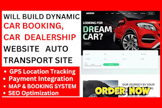 build car rental car dealership website automotive booking auto transport site