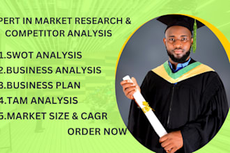 do market research, business plan, swot and competitor analysis, market strategy