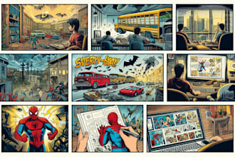draw comic book illustration superhero comic cover storyboard graphic novel nsfw