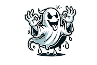 do unique spooky ghost mascot logo with free vector file design service