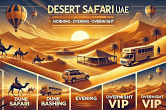 provide dubai desert safari with BBQ dinner, dune bashing and live shows