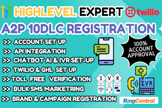 approve a2p 10dlc registration, verification for gohighlevel and twilio