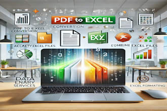 give PDF to excel conversion, excel file consolidation, and data entry services