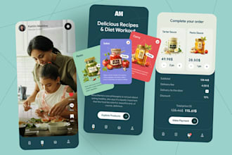 develop diet and nutrition app for android and ios with admin panel