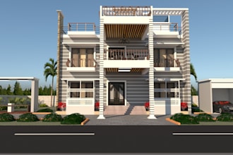 design 3d architectural exterior of house with v ray 5