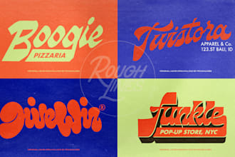 create classic vintage retro valentine y2k lettering logo design