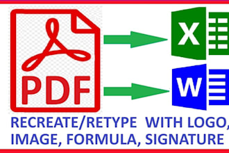 convert pdf to word ms excel file conversion, data entry retyping, copy paste