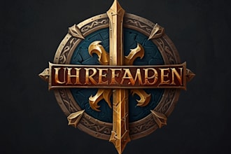 create a distinctive logo title for a medieval mmorpg game