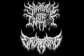 costum font hand drawing, death metal, logo design
