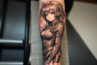 custom anime tattoo sleeve drawing sketch by renowned tattoo artist