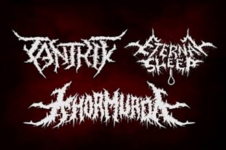 draw a detailed, brutal metal band logo
