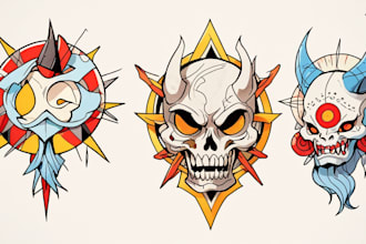 make you a traditional old school tattoo style design