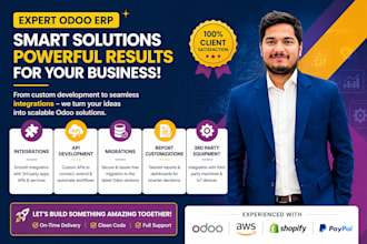 fix bugs, errors, customize odoo erp, integrations, reports, API, migrations,