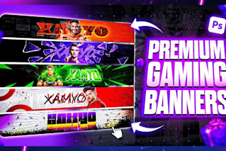 design gaming logo and banners for youtube,twitch and twitter