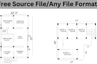 design 2d floor plan architecture on autocad, autocad drafting