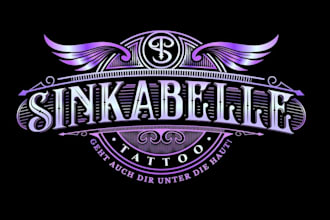 create handlettering vintage, tattoo logo for your company