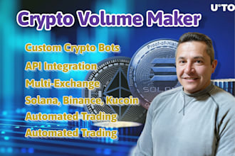 create custom API based crypto trading bots for binance, kucoin, solana, etc