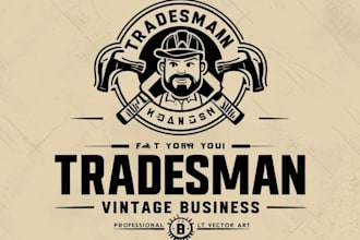 create premium tradesman logo design  for you
