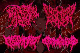 draw brutal death or black metal logo band