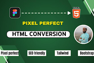 convert figma to HTML with tailwind and bootstrap 5
