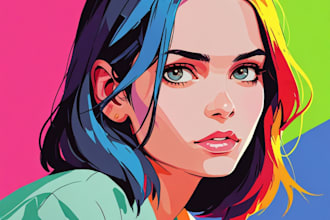 draw a wpap pop art portrait with amazing quality