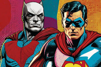 draw comic superhero pop art portrait