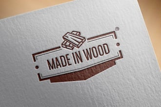 create premium wood work and carpentry logo design