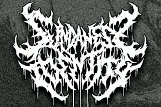 make a brutal black and metal rock band logo